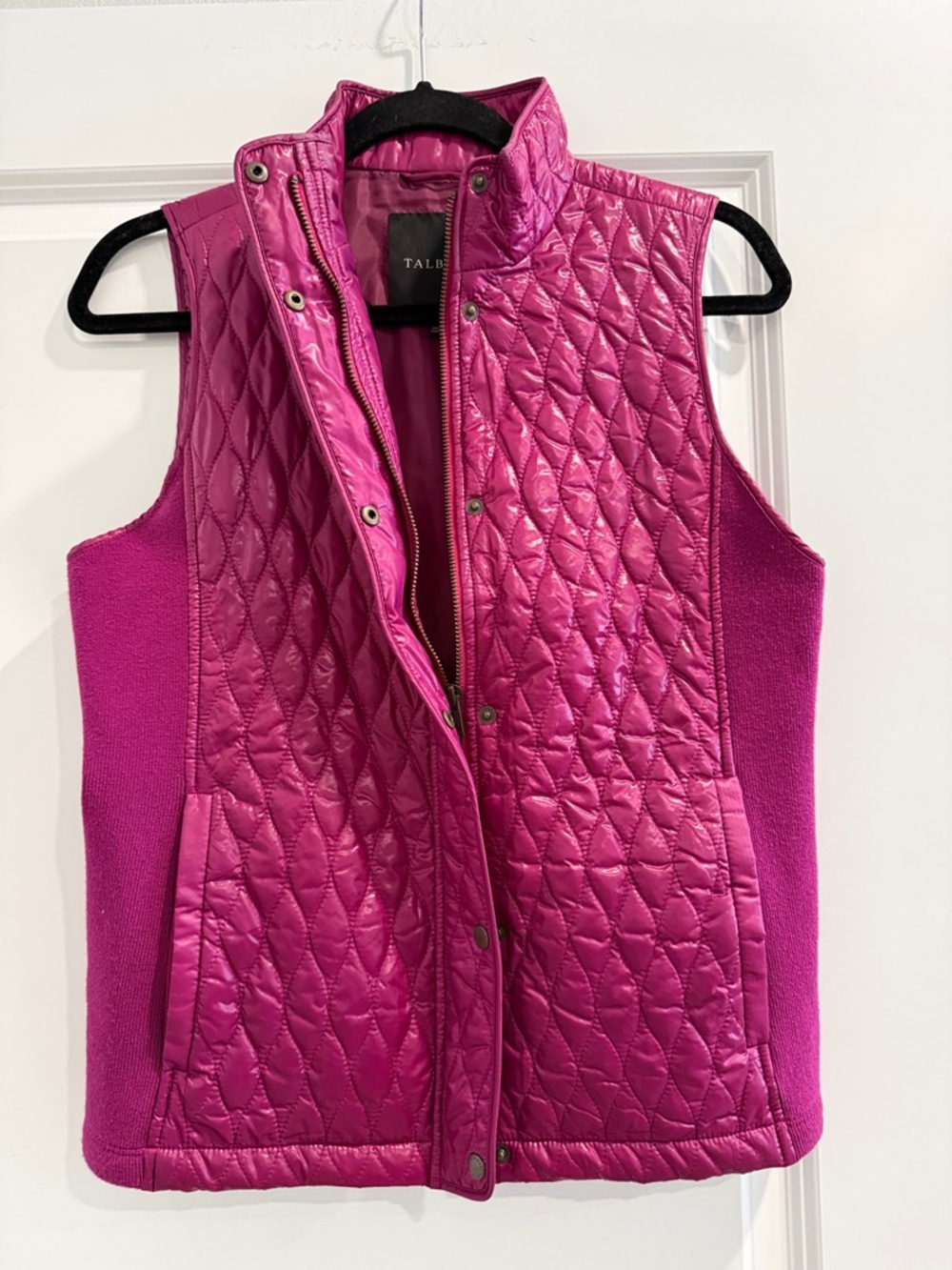 Talbots Quilted Pink Sleeveless Vest sz s